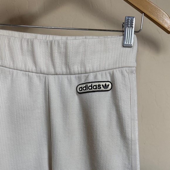 adidas originals Urban Outfitters Flare Pants Cream Ribbed Legging Women Small - Picture 7 of 11